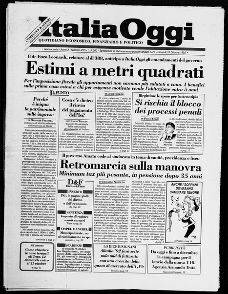 Italia oggi : quotidiano di economia finanza e politica